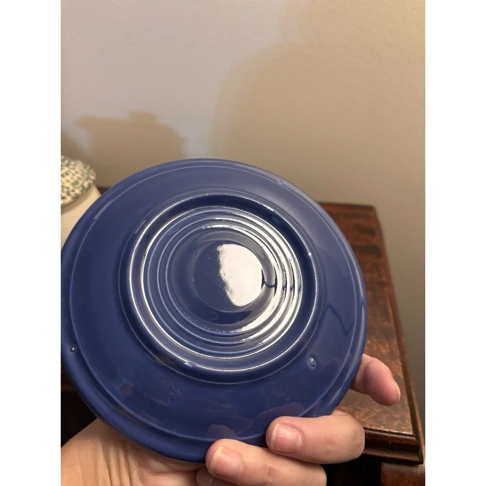 Set of 4 Fiesta Cobalt Blue Saucers Plates one vintage - Picture 9 of 13